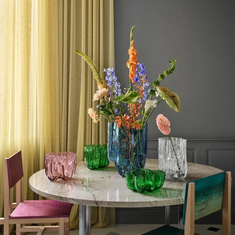 Crackle vase 17 cm rosa