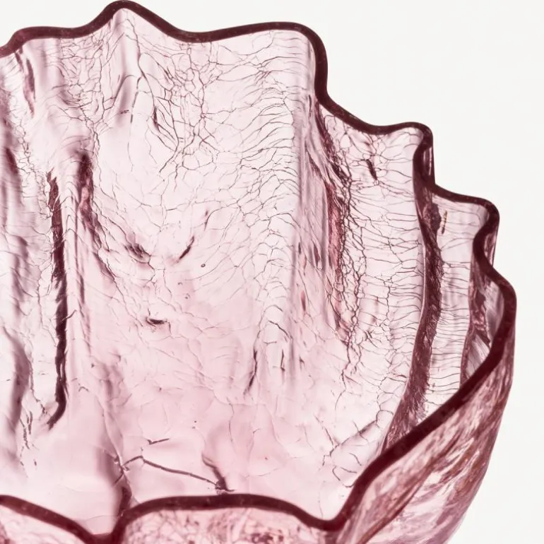 Crackle vase 17 cm rosa