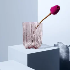 Crackle vase 28 cm rosa