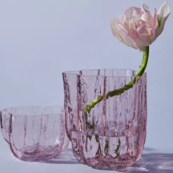 Crackle vase 12 cm rosa