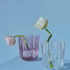 Crackle vase 12 cm rosa