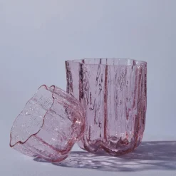 Crackle vase 12 cm rosa