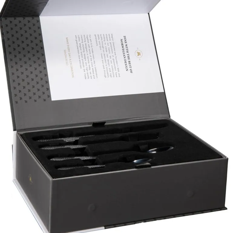 Craft bestikksett 16 deler hamret svart