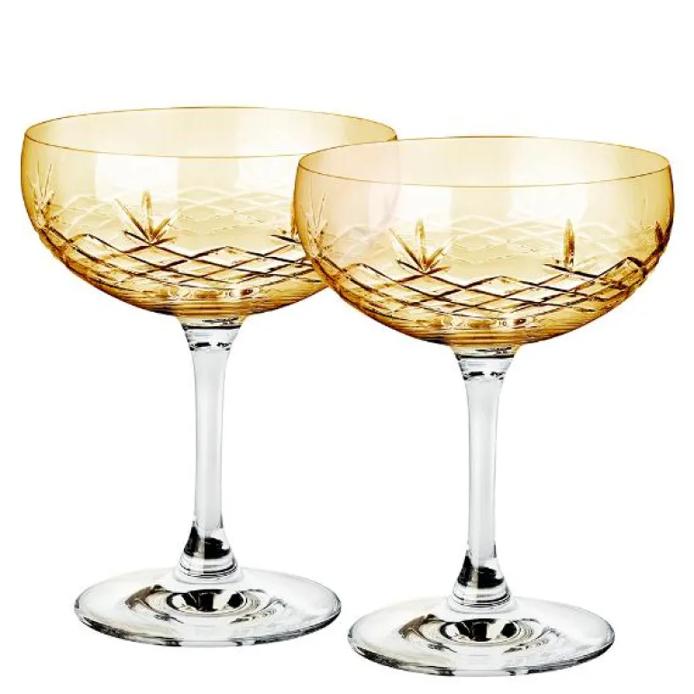 Crispy Gatsby champagneskål 30 cl 2 stk citrine