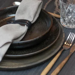 Croco serviettring 4 stk svart