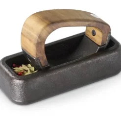 Crush morter avlang 17 cm støpejern/akasietre