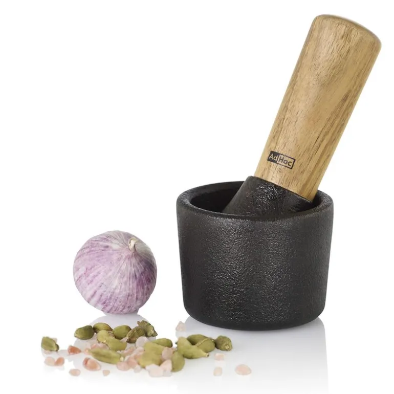 Crush morter m/pistill 6,5 cm svart