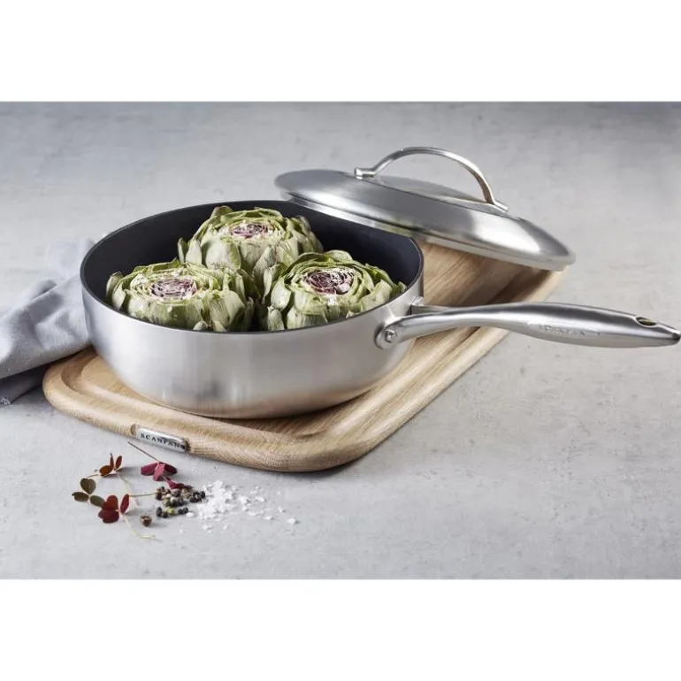 CTX traktørpanne dyp m/lokk 26 cm rustfri