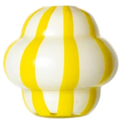 Curie vase 22 cm gul/ gul/hvit