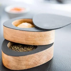 Curve Nupo salt og pepper sett 8x10 cm antrasitt