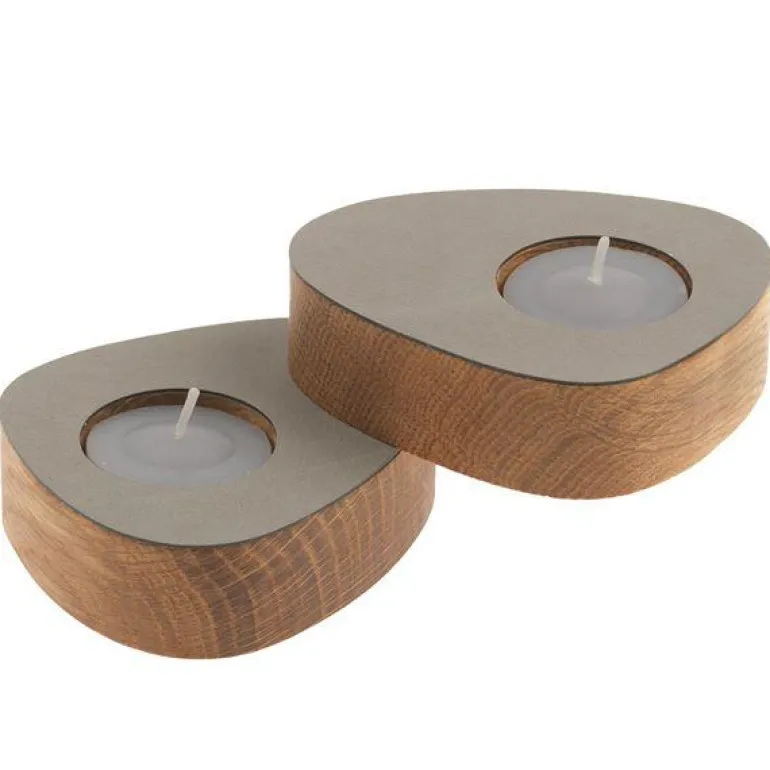 Curve Nupo telysholder 8x10 cm 2 stk lys grå