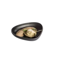 Curve Stoneware dyp tallerken 22x19 cm svart