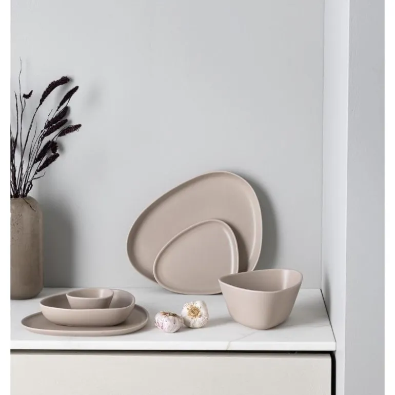Curve Stoneware dyp tallerken 22x19 cm sand