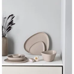 Curve Stoneware frokosttallerken 22x19 cm sand