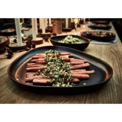 Curve Stoneware serveringsfat 35x30 cm svart