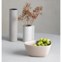 Curve Stoneware serveringsskål 22x20 cm sand