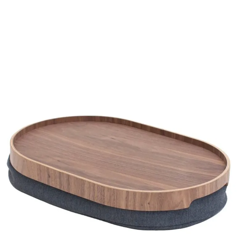 Curveline knebrett anti-slip 39x26 cm valnøtt/grå