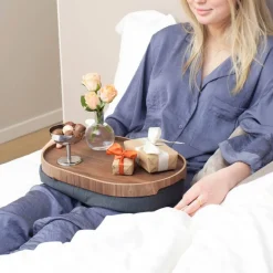 Curveline knebrett anti-slip 39x26 cm valnøtt/grå