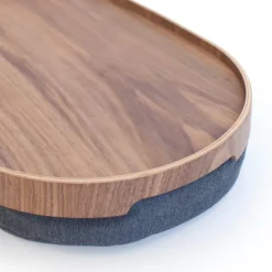 Curveline knebrett anti-slip 39x26 cm valnøtt/grå