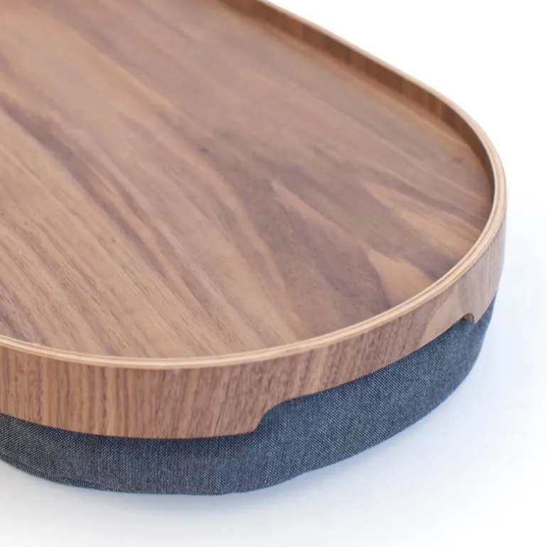 Curveline knebrett anti-slip 39x26 cm valnøtt/grå