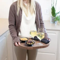 CurveLine serveringsbrett anti-slip 39x26 cm valnøtt