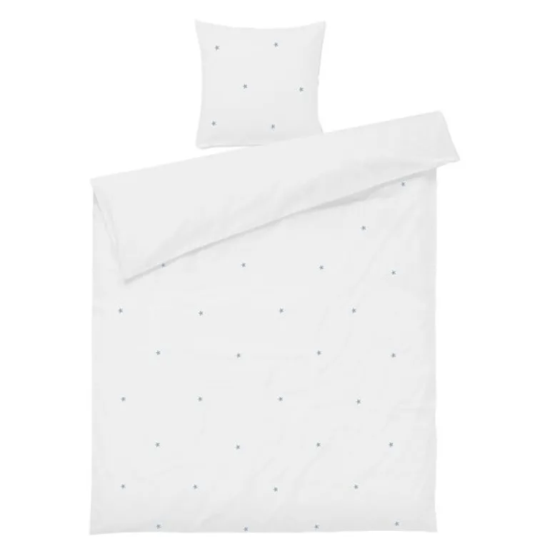 Daisy sengetøy 140x220 cm hvit/lys blå