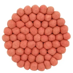 Dakota gryteunderlag i ull 19x19 cm rosa