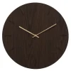 Dark Oak veggklokke 38 cm mørk eik m/kopper viser