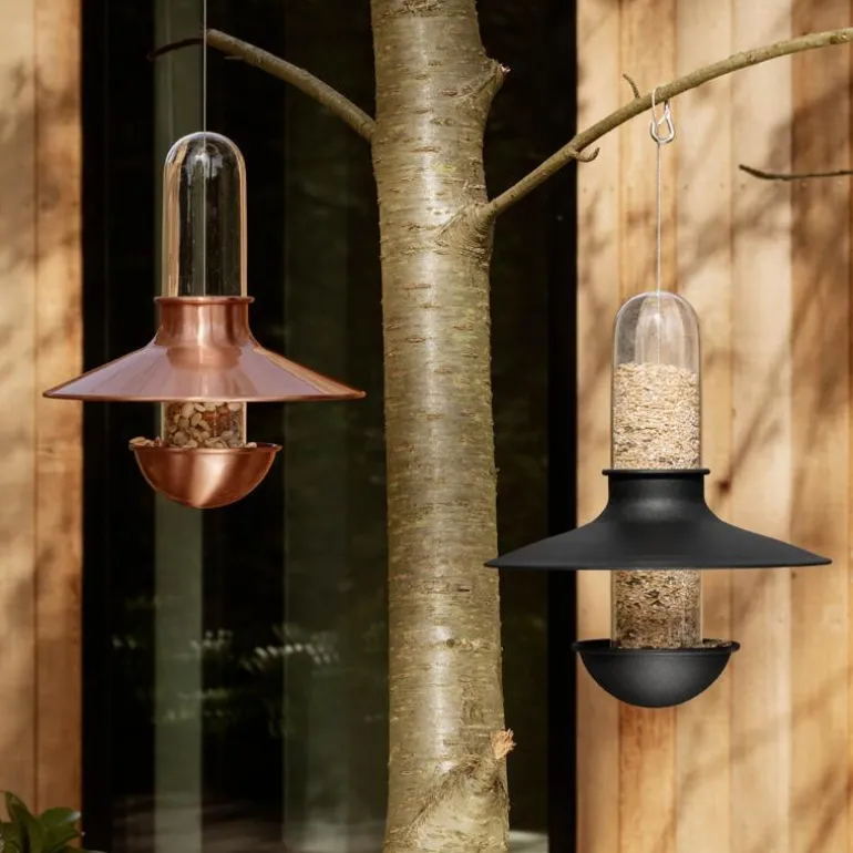 De luxe fugleforautomat svart