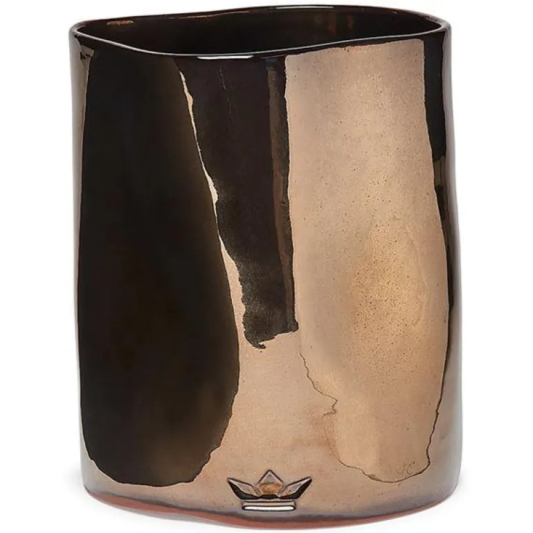 Dented redskapskrukke 19 cm bronse