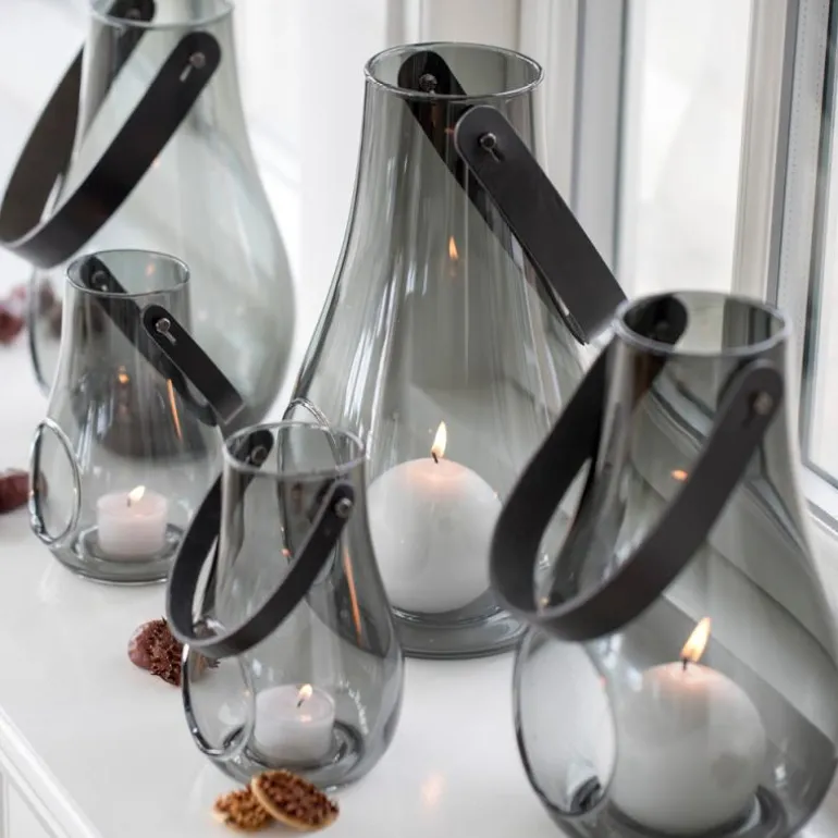 Design With Light hurricane lanterne 16 cm smoke