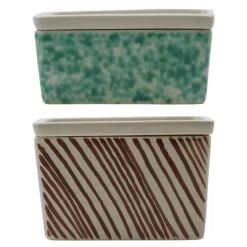 Diva oppbevaringsbokser 2 stk grønn/brun