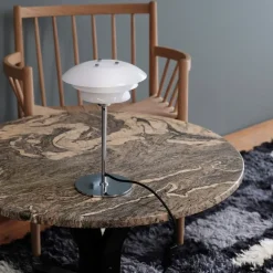 DL20 bordlampe 30 cm opal/krom