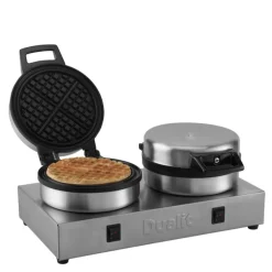 Dobbelt vaffeljern børstet stål