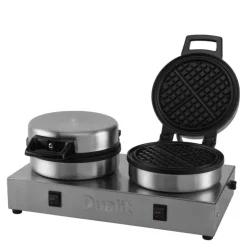 Dobbelt vaffeljern børstet stål