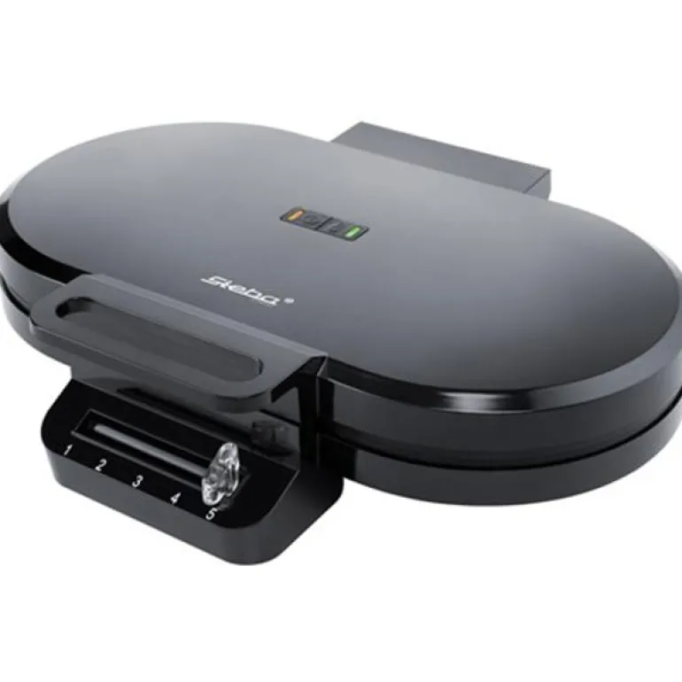 Dobbelt vaffeljern hjerteformet 2x16,5 cm 1400W svart