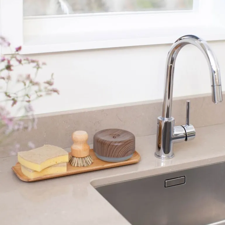 Do-Dish oppvaskmiddelpumpe 11 cm mørkt tre/lysegrå