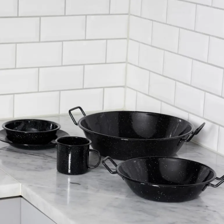 Doris emaljert panne medium svart