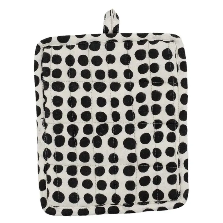 Dots gryteklut 17,5x21 cm hvit/svart