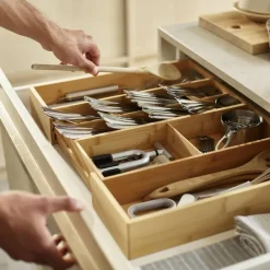 Drawerstore bestikkoppbevaring 10 rom natur