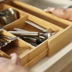 Drawerstore bestikkoppbevaring 10 rom natur