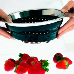 Dørslag sammenleggbar stål/svart