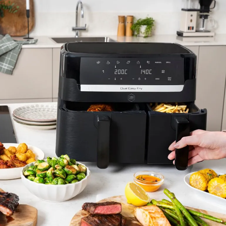 Dual Easy Fry airfryer 3,1L+5L svart
