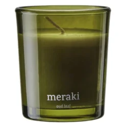 Duftlys oud leaf 7x6 cm grønn