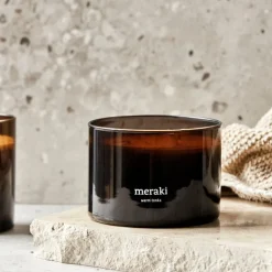 Duftlys warm tonka 7,5x10 cm brun