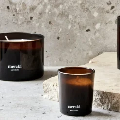 Duftlys warm tonka 7x6 cm brun