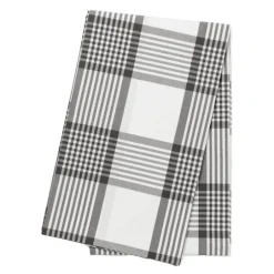 Duk 140x320 cm large checks hvit/grå