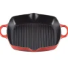 Dyp grillpanne støpejern 30 cm cerise