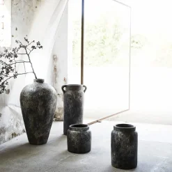 Echo blomsterpotte 28 cm rustgrå