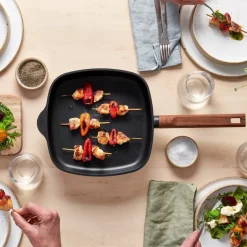 ECO Logic QXR stekepanne firkantet 28 cm fast trehåndtak